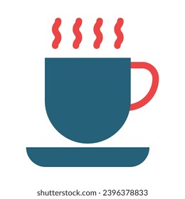 Coffee Cup Vector Glyph Two Color Icons For Personal And Commercial Use.
