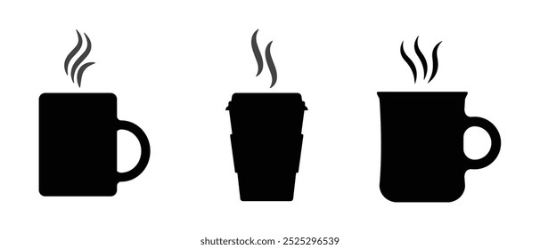 Iconos gráficos del Vector de la taza de café. Icono de taza de café