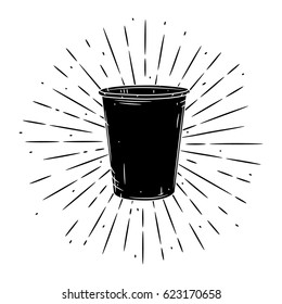 Copa. Grabado a mano vectorial para impresiones, carteles, diseño de menú. Copa de café de caricatura.