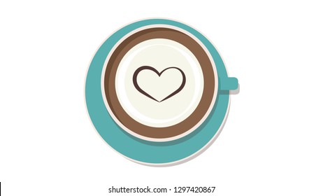 Coffee cup vector. heart symbol. free space for text. wallpaper.