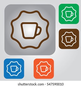 Coffee cup vector icon. 
