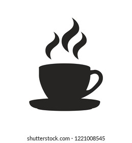 Coffee cup vector icon. Black illustration isolated on white background for graphic and web design.