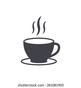 Coffee cup - vector icon in black on a white background.