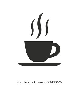 Coffee cup vector icon. Black illustration isolated on white background for graphic and web design.