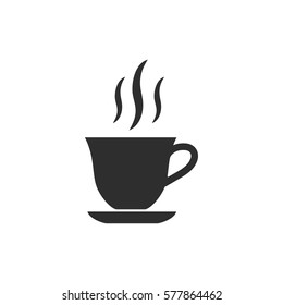 Coffee cup vector icon. Black illustration isolated on white background for graphic and web design.