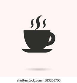 Coffee cup vector icon. Black illustration isolated on white background for graphic and web design.