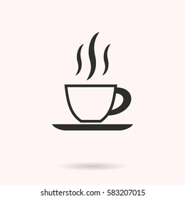 Coffee cup vector icon. Black illustration isolated on white background for graphic and web design.