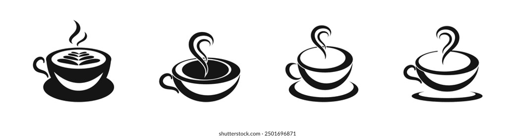 Coffee cup vector icon. Cafe mug logotype collection.