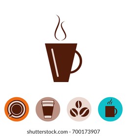 Coffee Cup Vector Icon Collection Iisolated on White Background