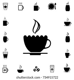 Coffee Cup Vector Icon Collection Iisolated on White Background