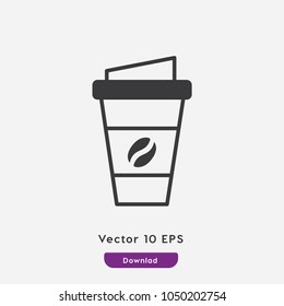 Coffee cup vector icon. Drink symbol. Best modern flat pictogram illustration for web and mobile apps design.