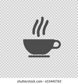 Coffee cup vector icon EPS 10. Simple silhouette on transparent background.