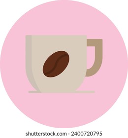 Coffee Cup Vector Icon Flat Circle Style