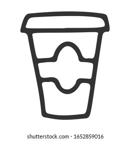 Coffee Cup Vector Icon. Hand draw style. Coffeeshop, cafe symbol for templates, menu, web design and infographics. Vector isolated illustration.