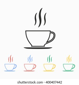 Coffee cup   vector icon. Illustration isolated on white  background for graphic and web design.