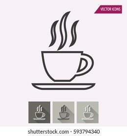 Coffee cup vector icon. Illustration isolated for graphic and web design.