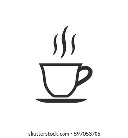 Coffee cup vector icon. Illustration isolated for graphic and web design.