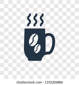 Coffee cup vector icon isolated on transparent background, Coffee cup transparency logo concept