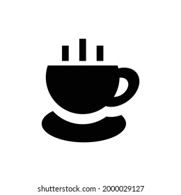 Kaffeetasse, Vektorsymbol einzeln auf weißem Hintergrund