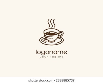 Coffee cup vector icon logo