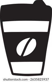 Coffee Cup Vector Icon – Minimalist Line Art of Hot Beverage in Mug