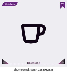 Coffee cup vector icon. Modern, simple, isolated, flat best quality icon for web site designs or mobile apps. Vector illustration eps10.