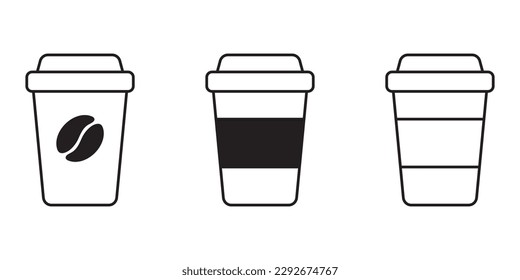 Coffee cup vector icon. Paper coffee cup icon isolated on white background.
