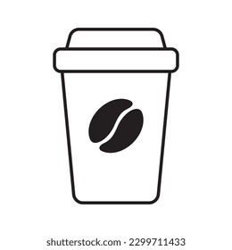 Coffee cup vector icon. Paper coffee cup icon isolated on white background.
