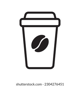 Kaffeetasse, Vektorsymbol. Papier-Kaffeetassen-Symbol einzeln auf weißem Hintergrund.