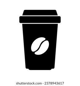 Coffee cup vector icon. Paper coffee cup icon isolated on white background.