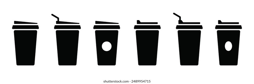 Coffee cup vector icon set
