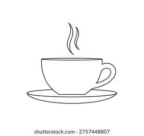 Coffee cup vector icon set, Cup and Saucer simple modern icon isolated on a white background, Hot Drink, Cup of tea with tea-bag symbol icon, Cup of tea with saucer. Silhouette of tea-coffee cups symbol, plate, Cups of coffee tea symbol collection. Silhouette of coffee cups vector symbol, plate, pot minimal vector illustration. 
