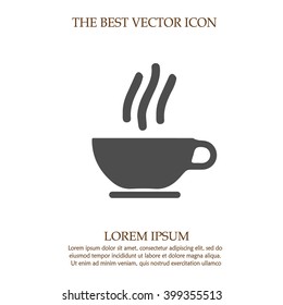 Coffee cup vector icon. Simple isolated silhouette sign symbol. Hot tea.
