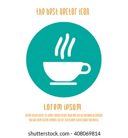 Coffee cup vector icon. Simple isolated retro logo symbol.