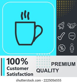 Coffee cup vector icon. Social media sign. Vector illustration