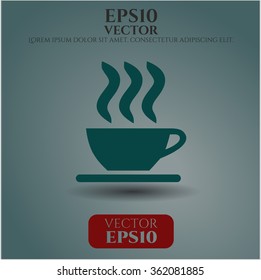 Icono o símbolo del vector de la copa de café