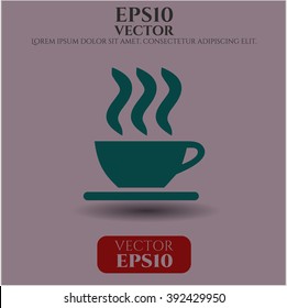 Icono o símbolo del vector de la copa de café