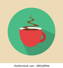 Coffee cup Vector. Icon for web and mobile application. Flat design style.