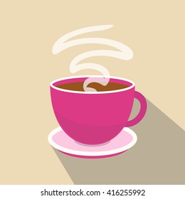 Coffee cup vector. Icon for web and mobile application. Flat design style.