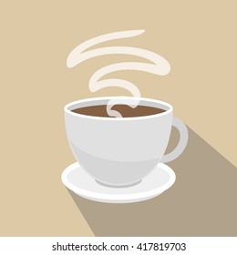 Coffee cup vector. Icon for web and mobile application. Flat design style.