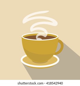 Coffee cup vector. Icon for web and mobile application. Flat design style.