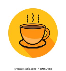 Coffee cup vector. Icon for web and mobile application. Flat design style.