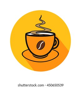 Coffee cup vector. Icon for web and mobile application. Flat design style.