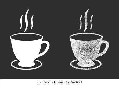 Coffee cup vector icon. White illustration isolated on black background for graphic and web design.