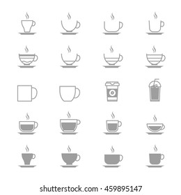 Coffee Cup Vector Icons Line Set Of Vector Design Illustration