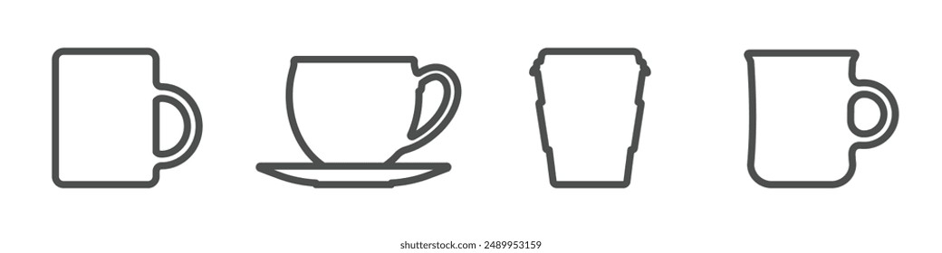 Coffee cup vector icons on white background