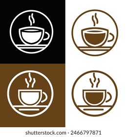 Coffee cup vector icons set. Coffee cup icon, cup of coffee icon vector design template.
