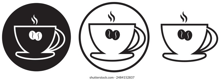 Coffee cup vector icons set. Coffee cup icon. Coffee vector icon. Tea