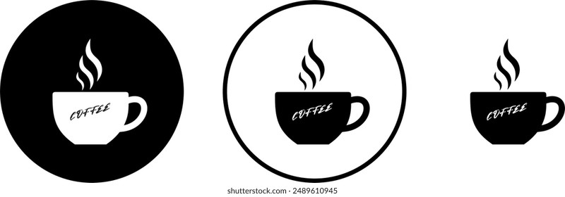 Kaffeetasse Vektor-Symbole gesetzt. Ikone der Kaffeetasse. Vektorgrafik-Symbol