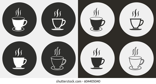 Coffee cup vector icons set. Illustration isolated for graphic and web design.